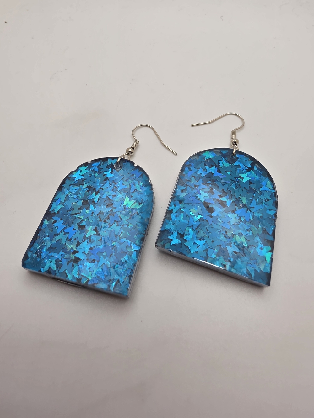 Blue Butterfly Sequins Earrings